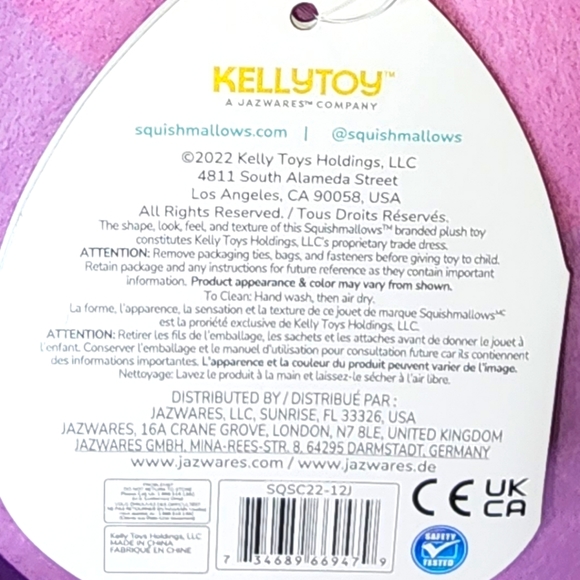 STASIA 🐄 Purple & Pink Sea Cow Original Squishmallow by Kelly Toy ☆》NWT《☆ - Picture 8 of 8